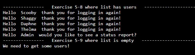 sample output for 5-8 and 5-9